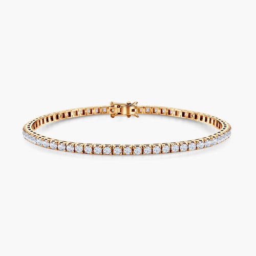 Bransoletka tenisowa Luminy 3,0mm: złota, białe szafiry